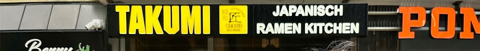 Das Takumi-Ladenschild an der Brückstraße in Dortmund