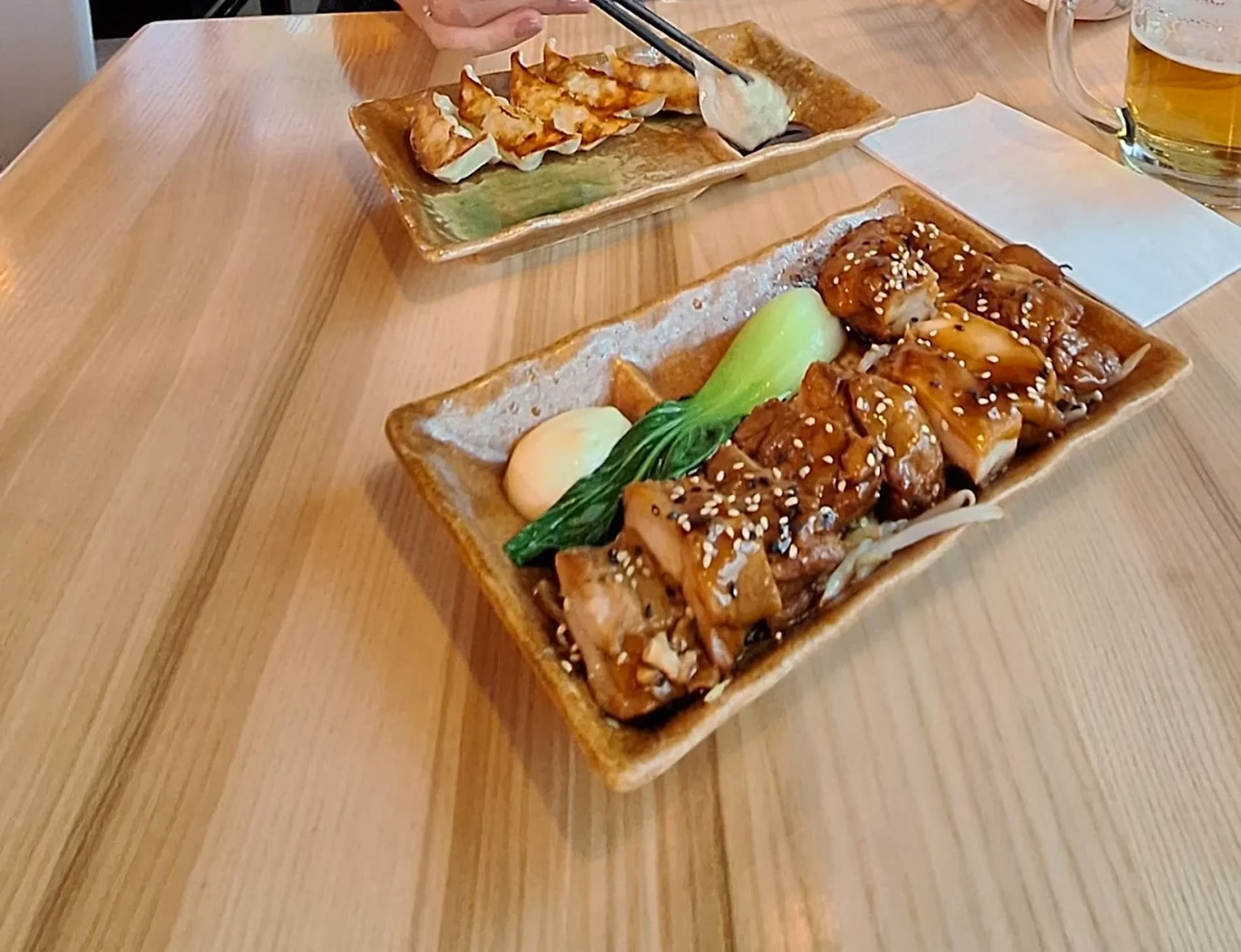 Gyoza und Teriyaki-Hähnchen bei Takumi Dortmund