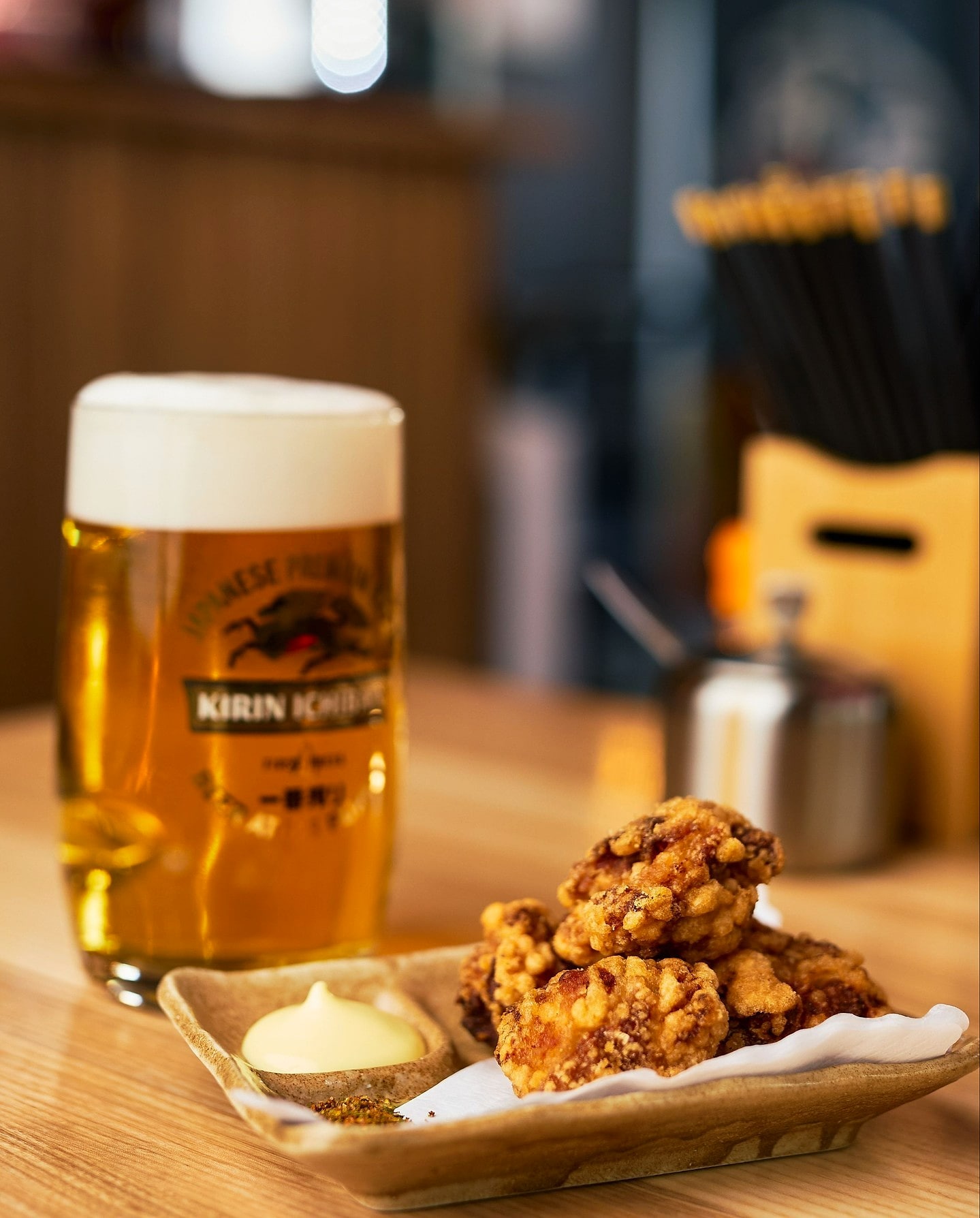 Karaage mit einem Kirin Ichiban bei Takumi Dortmund